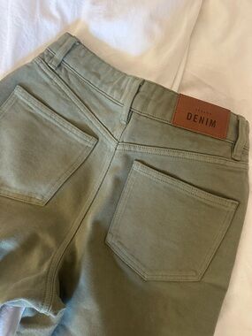 Sezane Wide-Leg Jeans in Sage Green